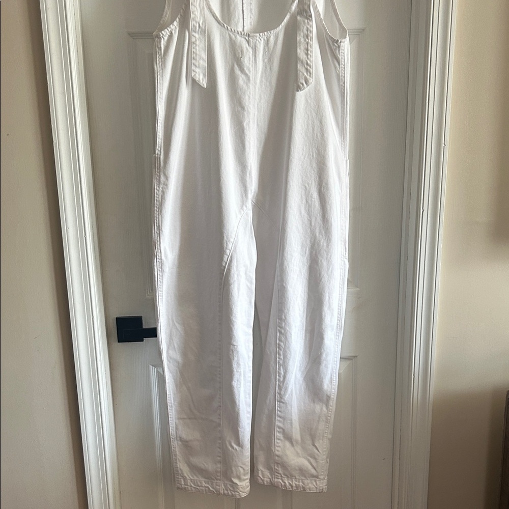 We the Free High Roller White Cotton Overalls Jumpsuit - Picture 7 of 11